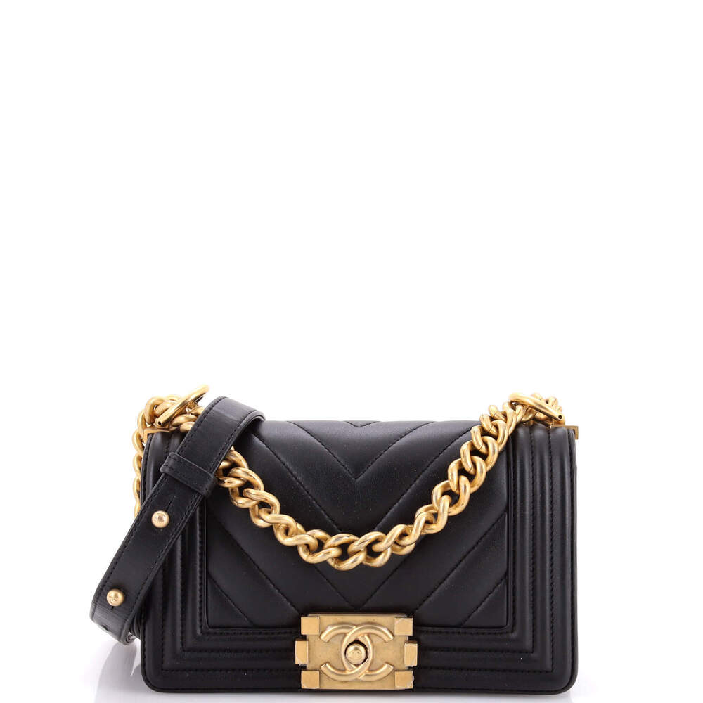 Chanel Small Boy Flap Bag Chevron Calfskin